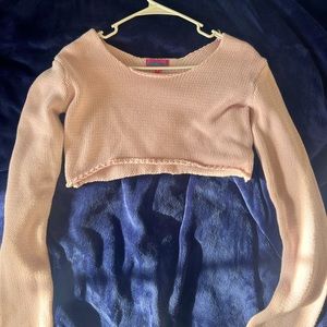 edikted cropped baby pink sweater